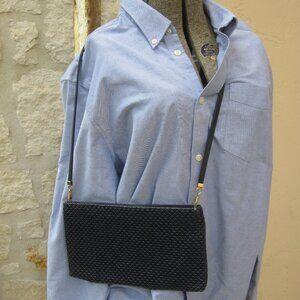 Whiting and Davis Navy Blue Mesh Purse-Wear it Crossbody, on Shoulder or Clutch